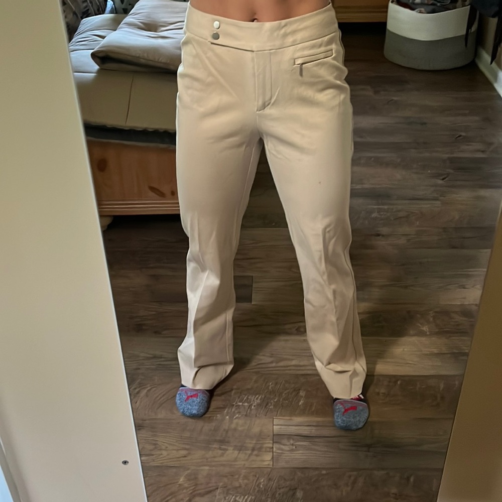 Ann Taylor Khaki Colored Straight Down Dress pants